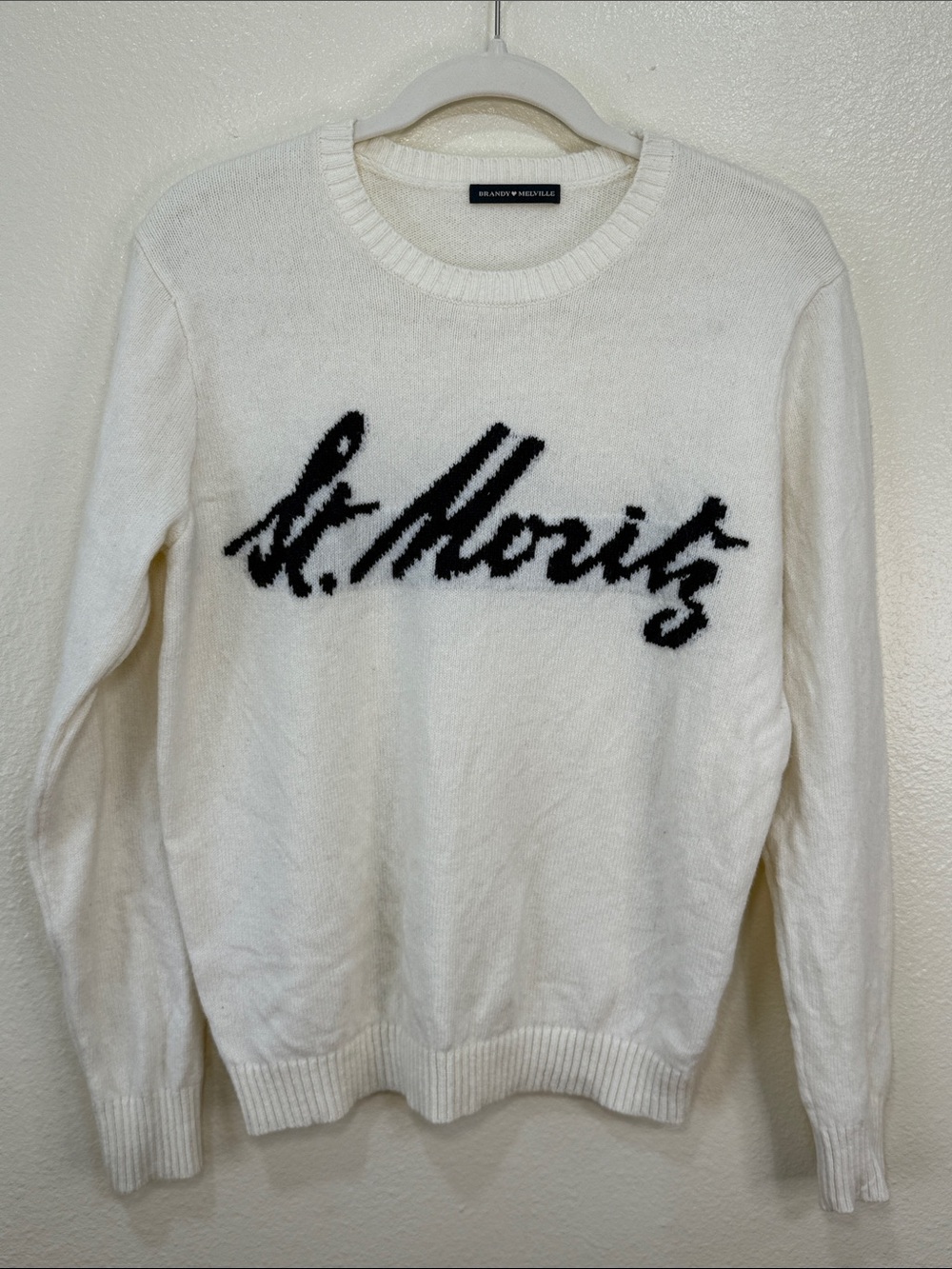 Brandy Melville St Moritz Wool Blend Crewneck Sweater Coastal Nautical‎ Size M